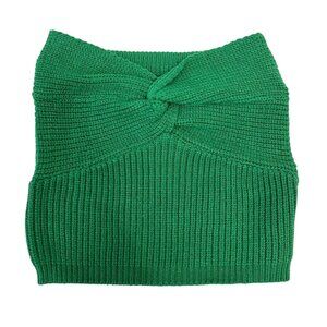 NEW Cider Green Knit Twist Front Tube Top Cropped Strapless - Size Medium